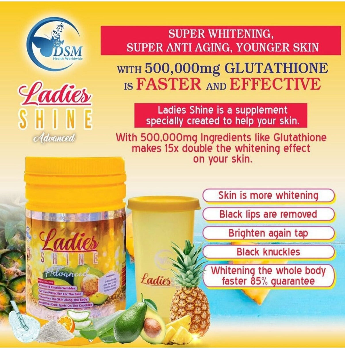 Ladies Shine Advanced phytocollagène & Free Shaker