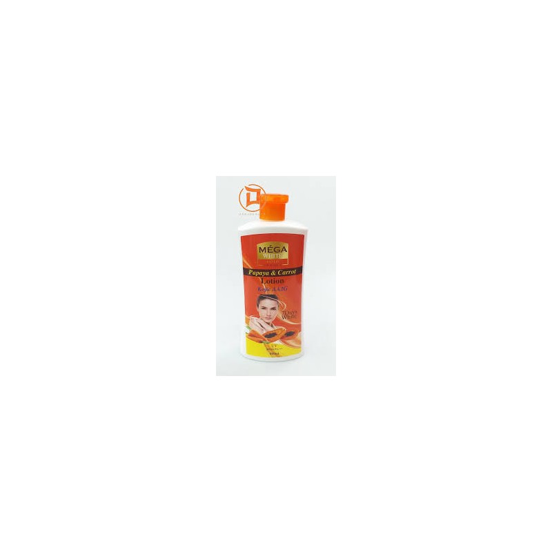 MEGA WHITE LAIT ÉCLAIRCISSANT KOJIC CAROTTE ET PAPAYE 500ML